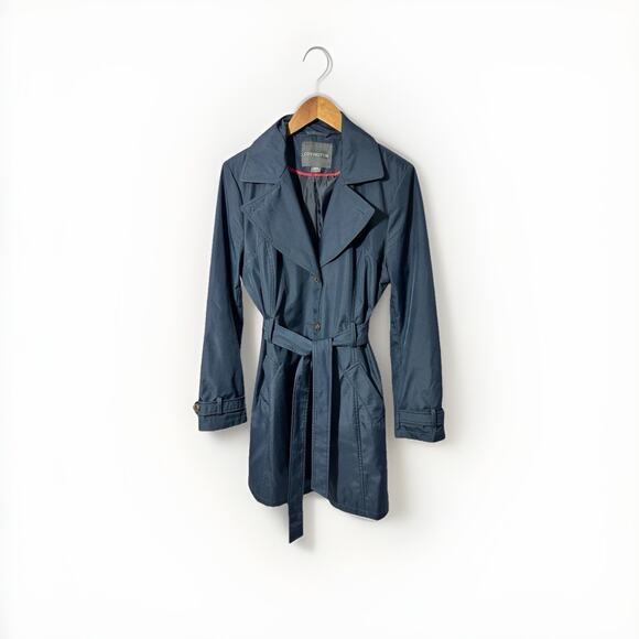 Covington Women's Button Front Rain Trench Coat Tortoise Shell Style Buttons LG - Picture 2 of 9